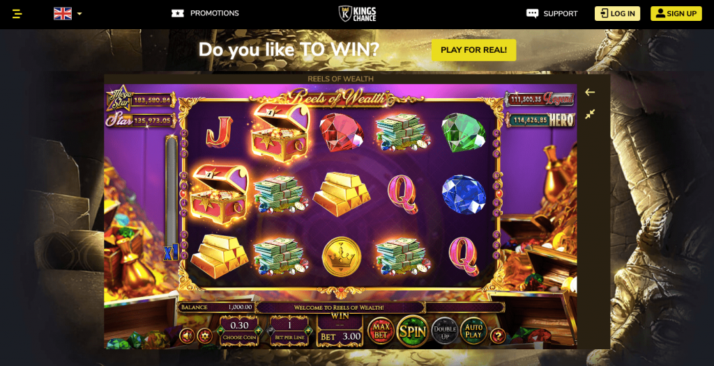 Slots Kings Chance Kingschance Un moyen de gagner de superbes jackpots et de retirer de l'argent réel